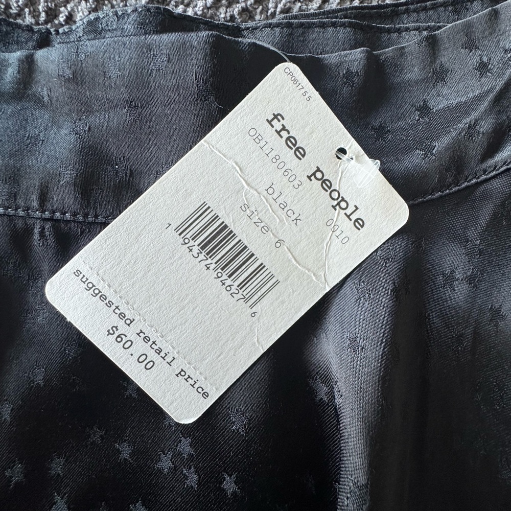 Free People Black Satin Skirt with Stars. - Picture 10 of 13